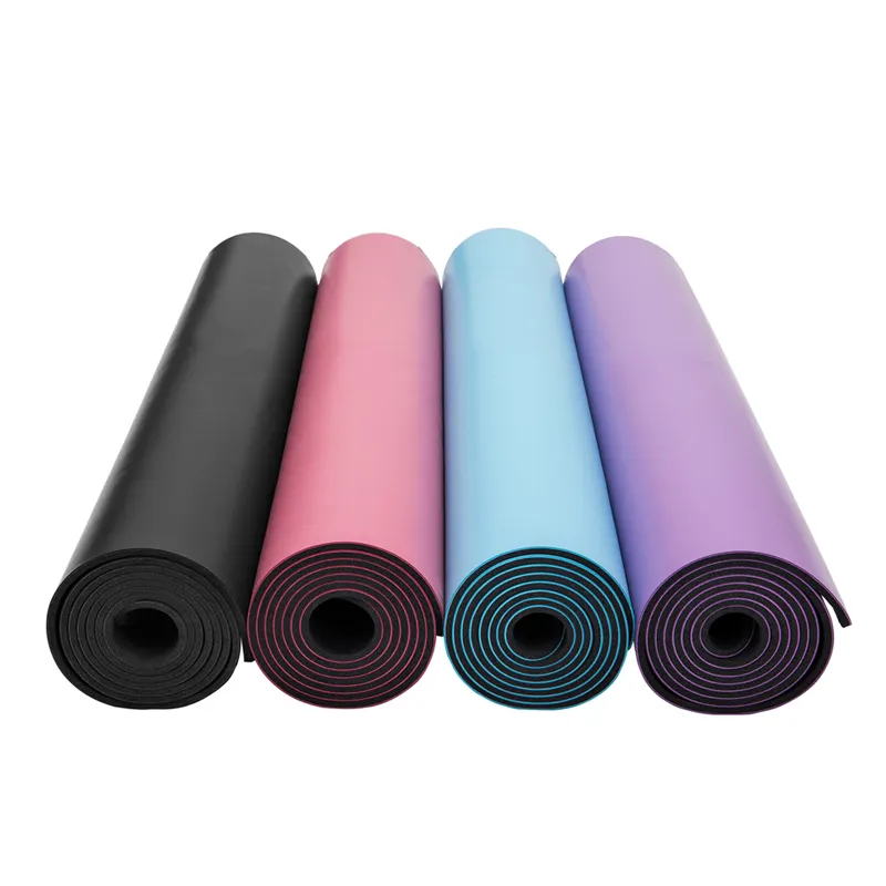 Низкий минимальный заказ, цветной логотип, гимнастика, 6 мм, натуральный ПУ Коврик для йоги