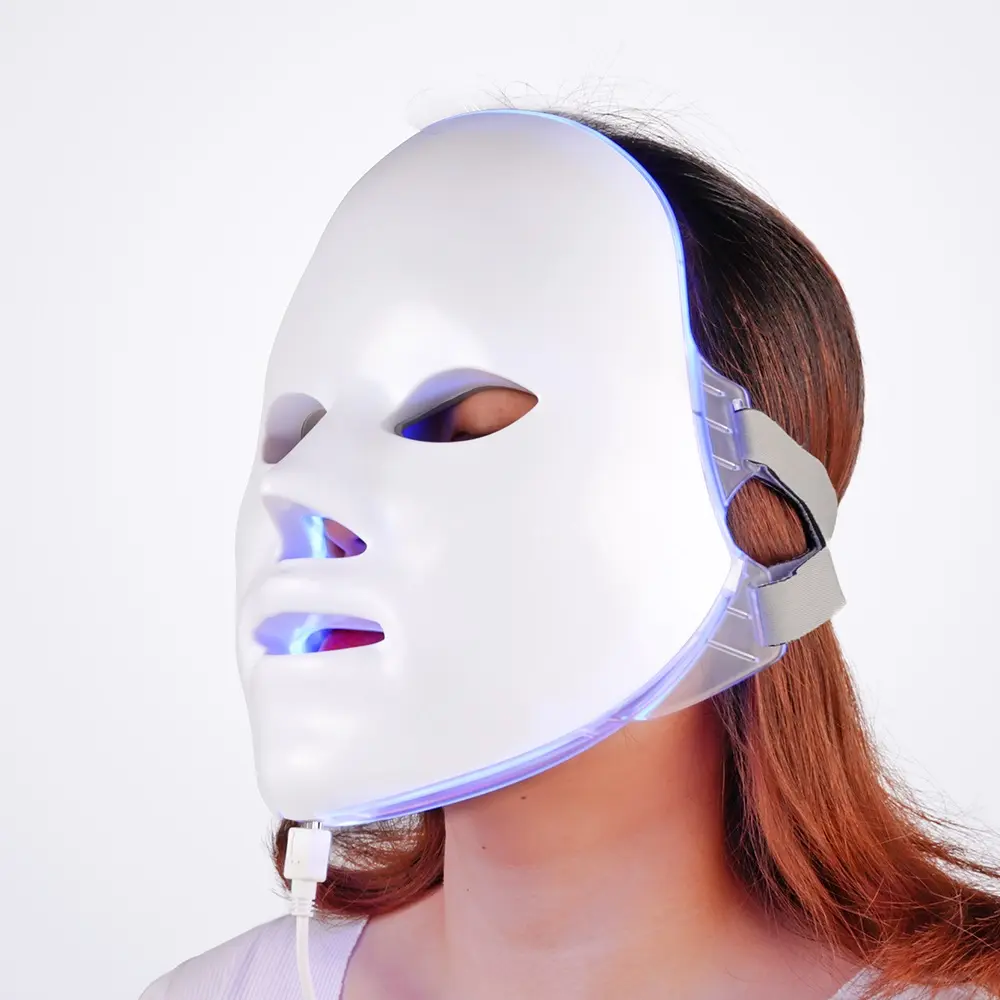 Private label 7 colors light Therapy LED facial mask for Skin Rejuvenation anti wrinkles shrink pores reduce Acne freckles OEM