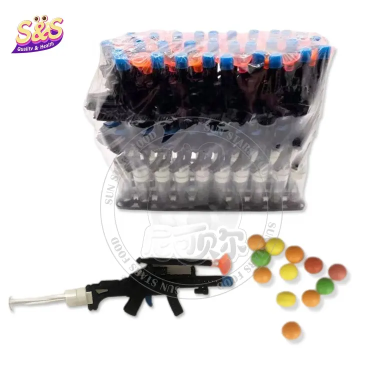 Hot selling kids toys plastic gun toy pressed candy