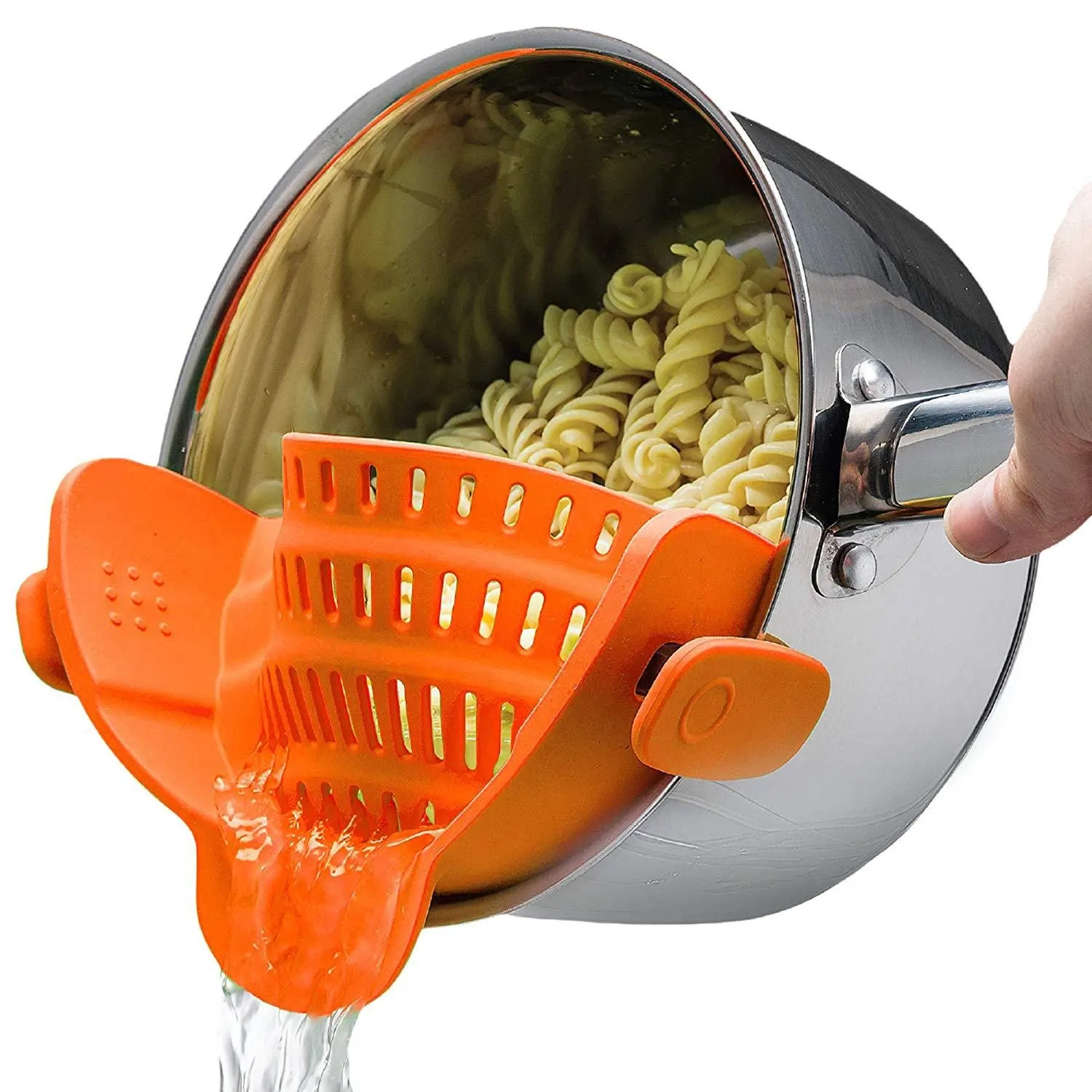 Food Strainer Silicone BPA free Silicone Kitchen Strainer Clip On Silicone Colander Fits  All Pots Pan Bowls Pasta Spaghetti Veg