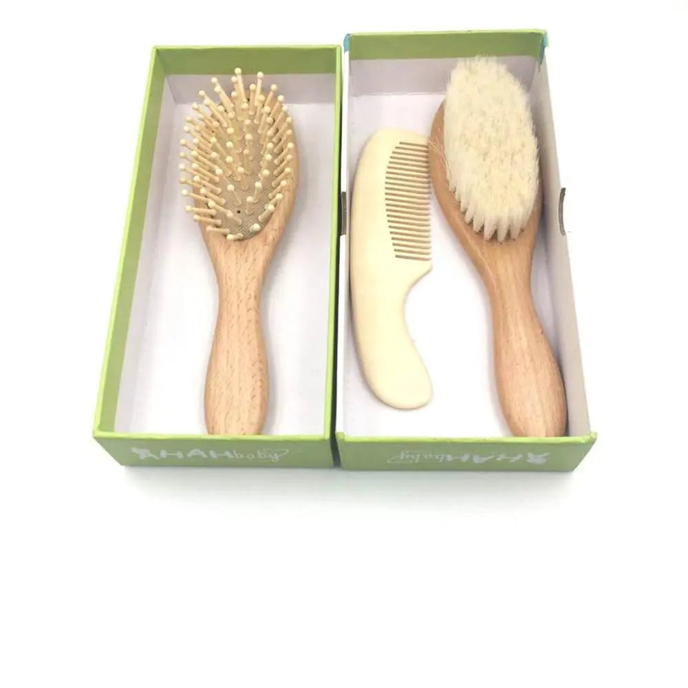 wooden baby brush set