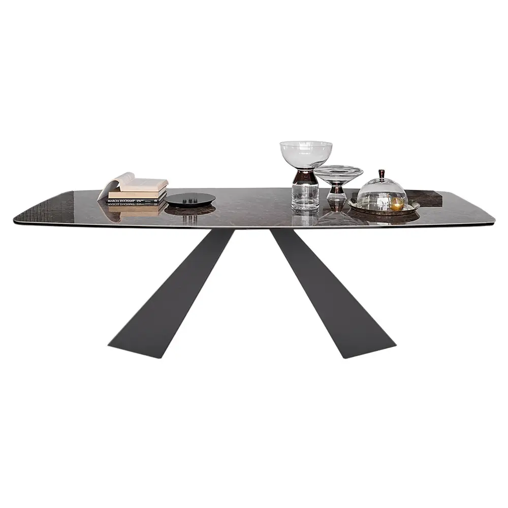 Advanced Customization Italian Style Furniture Kitchen Table Dining Mirror Dining Table Stainless Steel