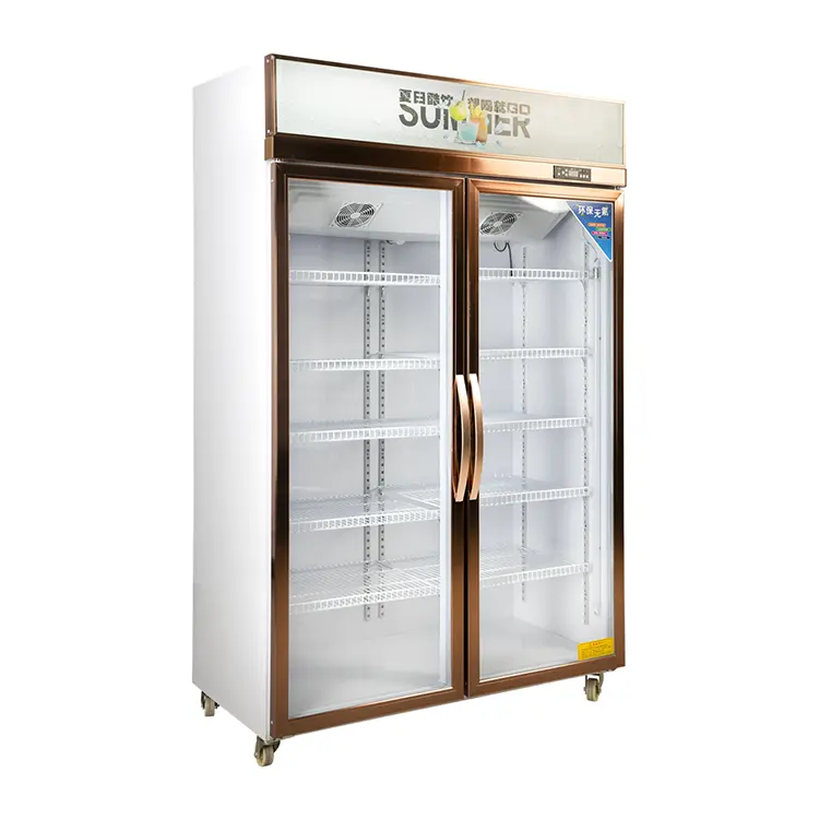 2 стеклянных двери, холодильник для напитков, морозильная камера, двойная дверь для супермаркета, коммерческий холодильник