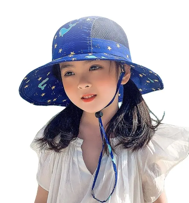 Colorful fashion color sun visors clear hat full printing baby sun hats girls with string