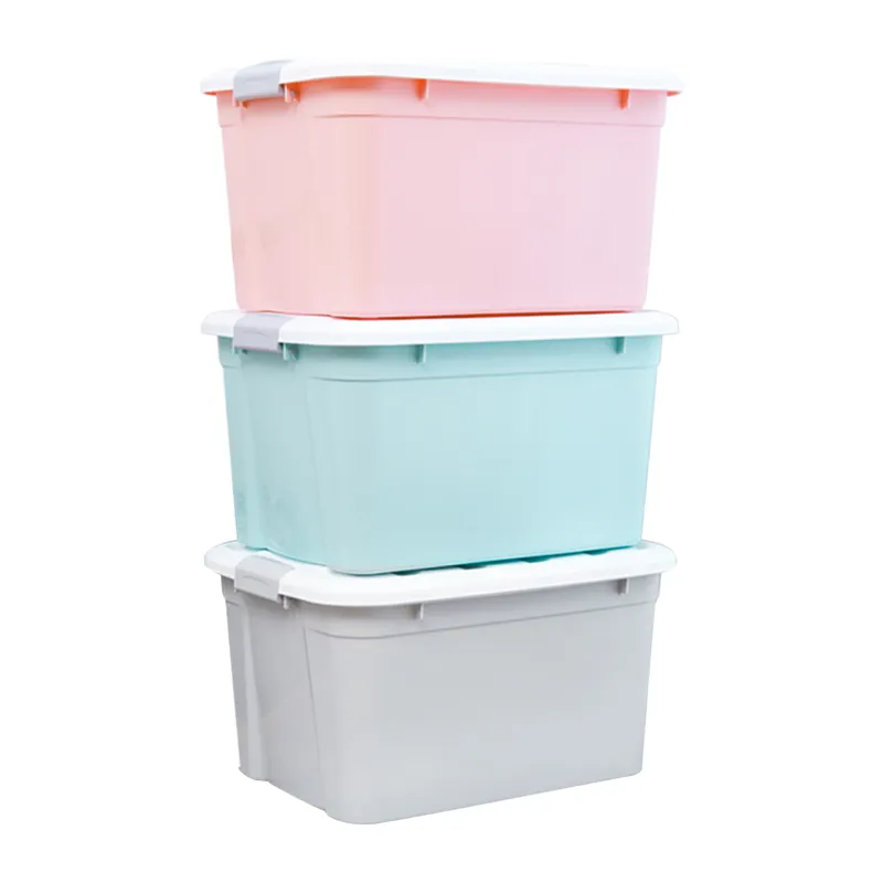 Контейнер Citylife, коробка для хранения, контейнер с крышкой, галлон, прозрачный Штабелируемый большой пластиковый органайзер для одежды объемом 55 литров, прямоугольная коробка