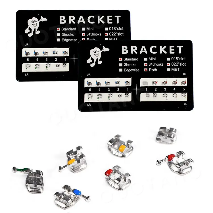 Стандартные стоматологические металлические ортодонтические скобы Edgewise MBT Roth