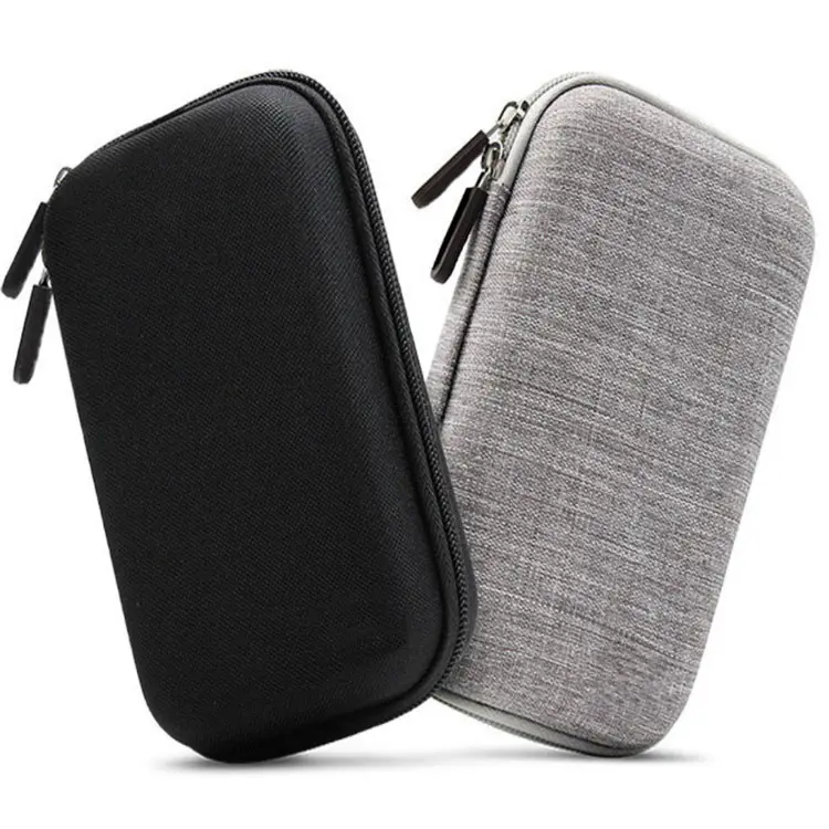 Hard shell eva protective hard disk storage carrying case with zipper  portable handheld small traveling case box