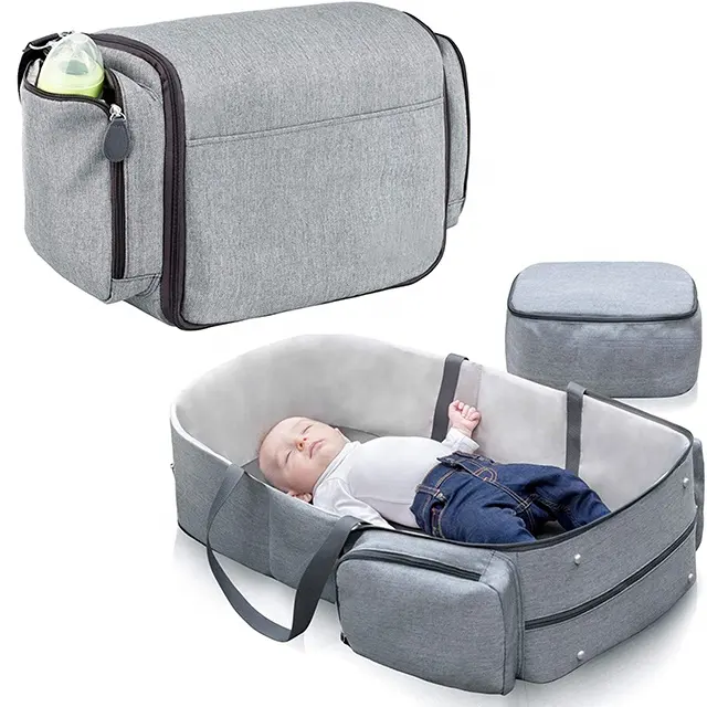 Comfy Portable Foldable Diaper Changing Station Crib Bag With Soft Foam Mattress For Baby Parents Outdoor Travel Gear Essential