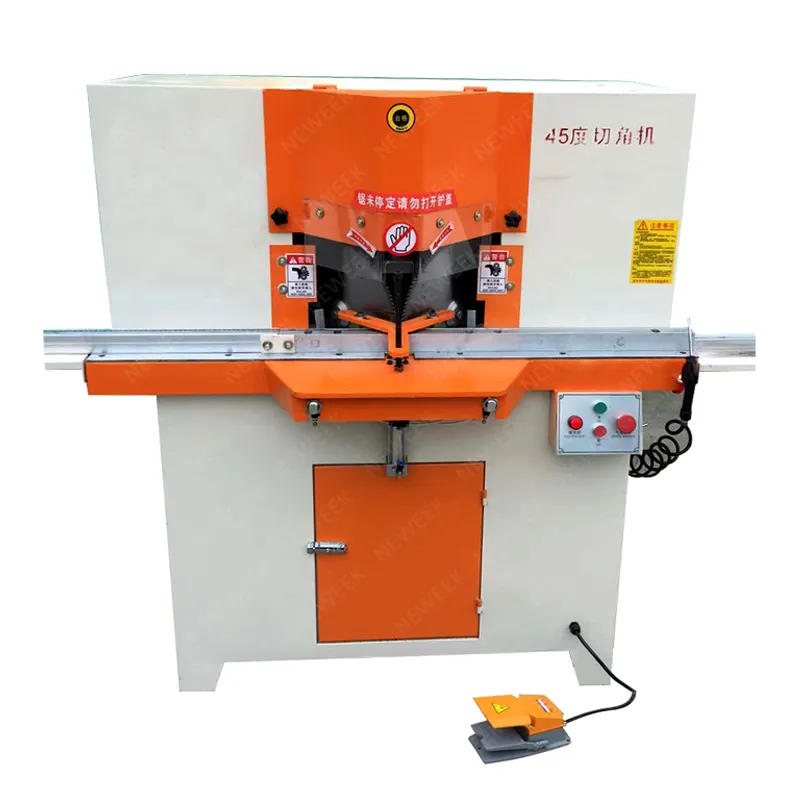 NEWEEK double head woodworking 45 90 degree angle cutting machine for cutting picture frames