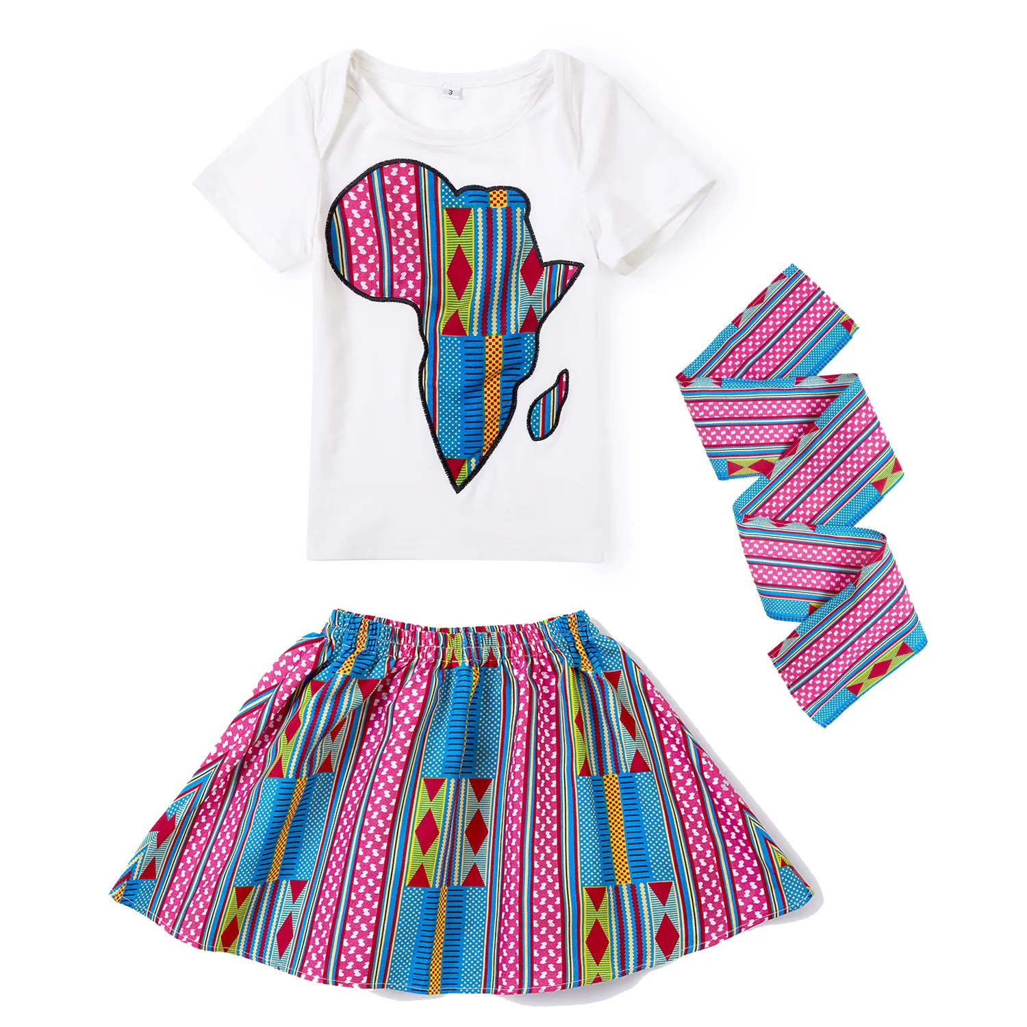 Wholesales Latest Fashionable kid wear African print girl two piece set