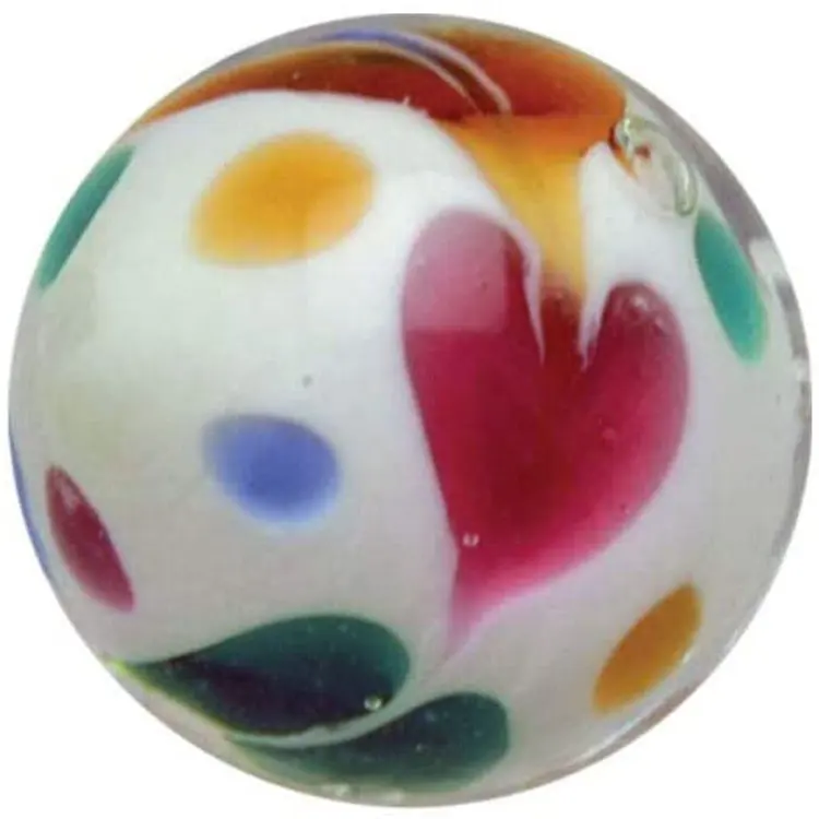 Unique Sonnet White Glass Marbles Hand Made Heart Swirl Beads Ball Pebble Art Glass Marble in Bulk