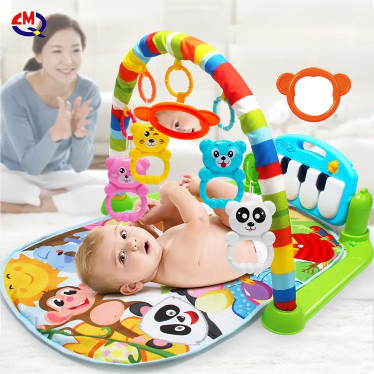 foldable multifunction soft cotton kid floor activity fitness rack gym mat musical piano keyboard baby crawl play mats