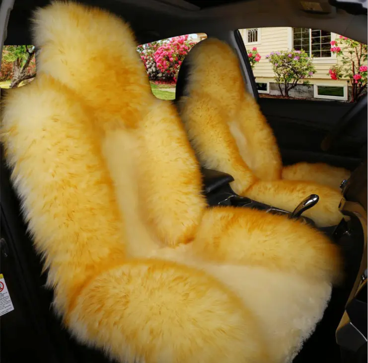 2021 Luxury Sheepskin Fur Car Seat Cushion Front And Rear Car Seat Cover