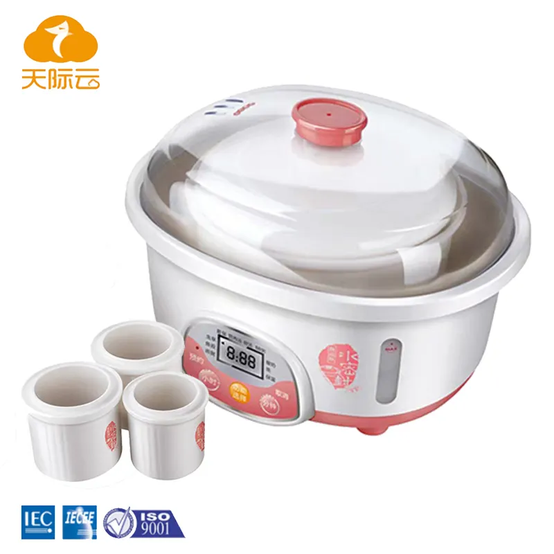 Pot Cooker Factory Supply Ceramic Pot Plastic Body Lid Digital Multi Cooker Electric Slow Cooker