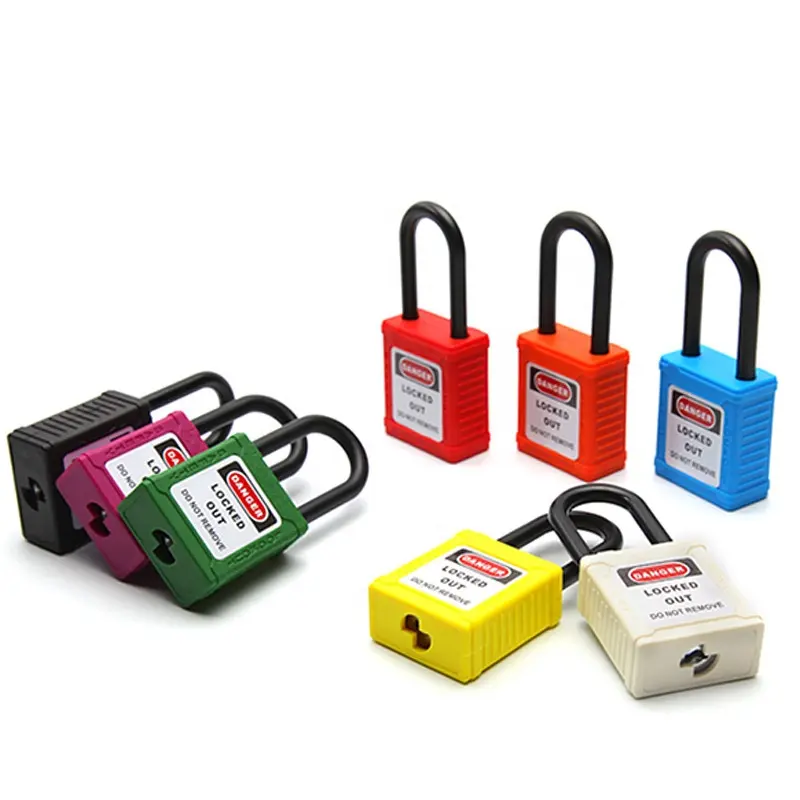 Industrial insulated safety lockout padlock with Master Keyed and steel shackle for Industrial lockout-tagout