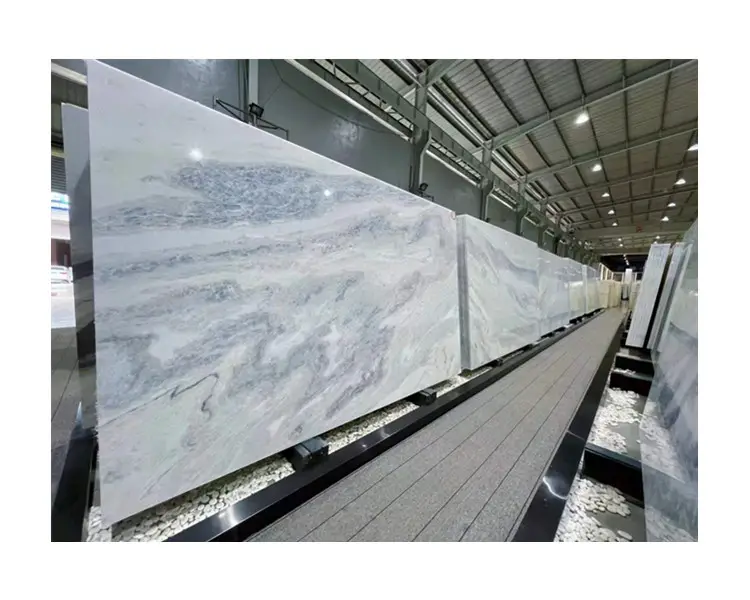 Nature Stone Slab Good Quality Blue Crystal Marble Translucent Sky Blue Marble Slabs