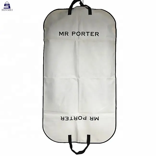 Luxury print logo clothing dust cover customized canvas suit bag