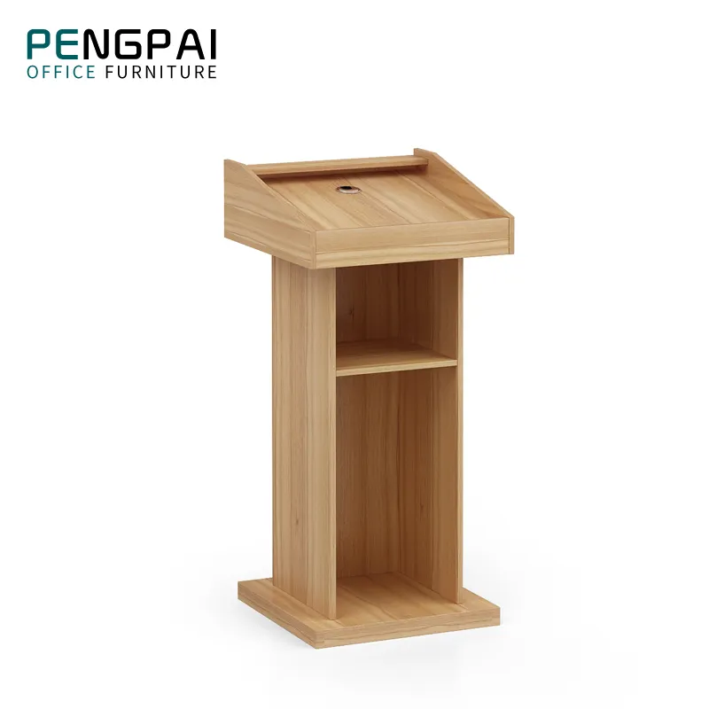 Commercial furniture melamine speech desk tall wooden lecture table for conference