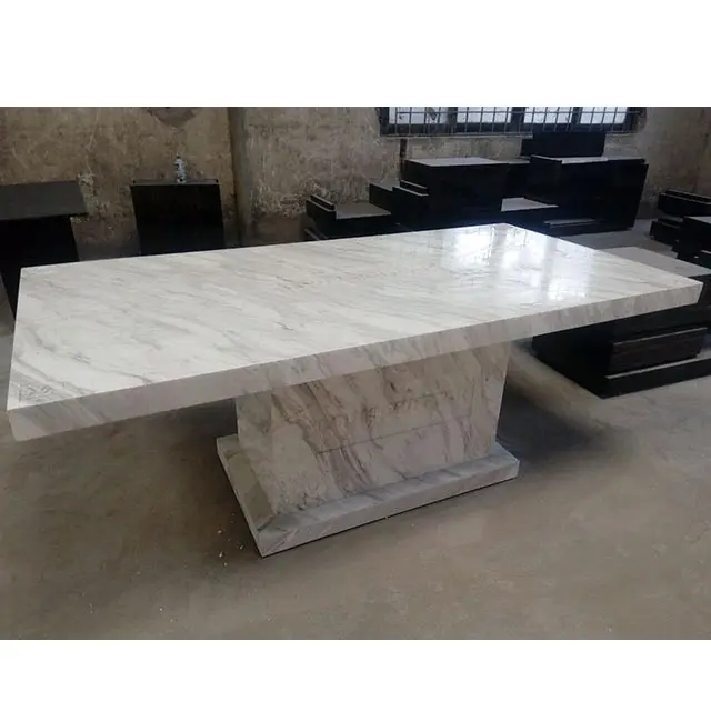 Мебель для столовой 10 мест натуральный белый камень мрамор обеденный стол для оптовой продажи