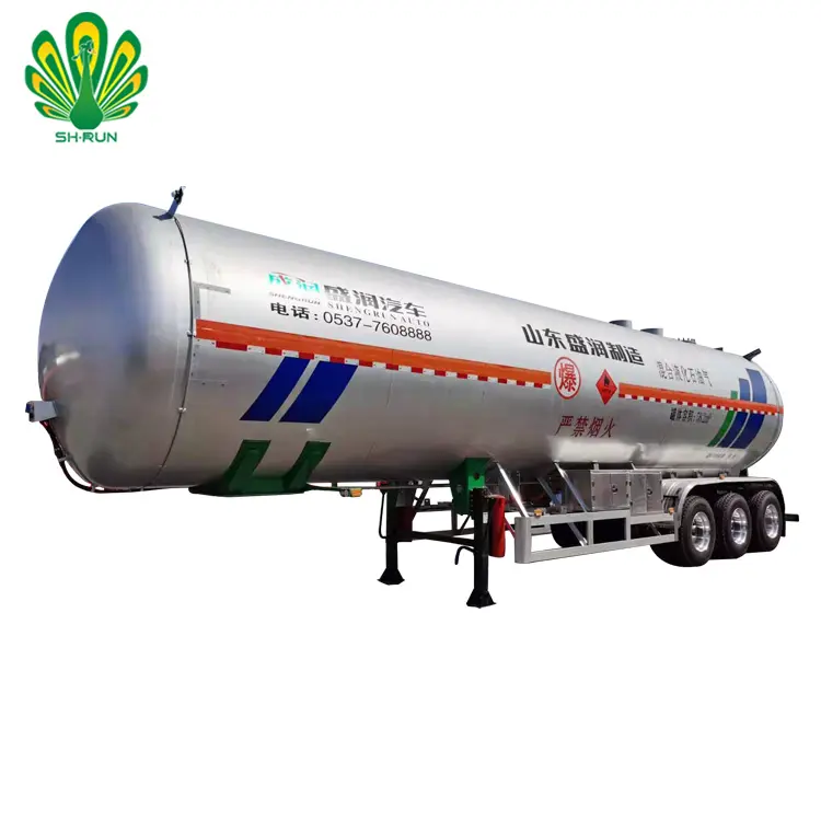 Gas Trailer 50~60 M3 LPG Tank Trailer Gas LPG Mobile Transport Cylinder Semi Trailer Propane Gas Tanker Trailer