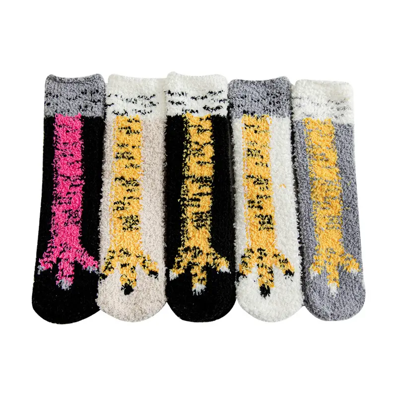 Youki Winter Thick Warm Home sleeping socks Cute Coral Fleece Fuzzy baby Socks for kids