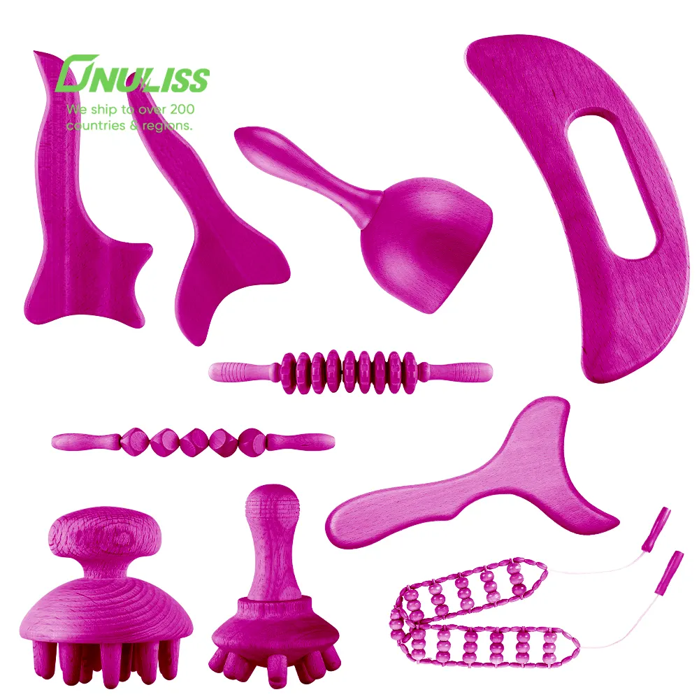 Other Massager Products Maderoterapia Cellulite Pink Wood Therapy Set Tools