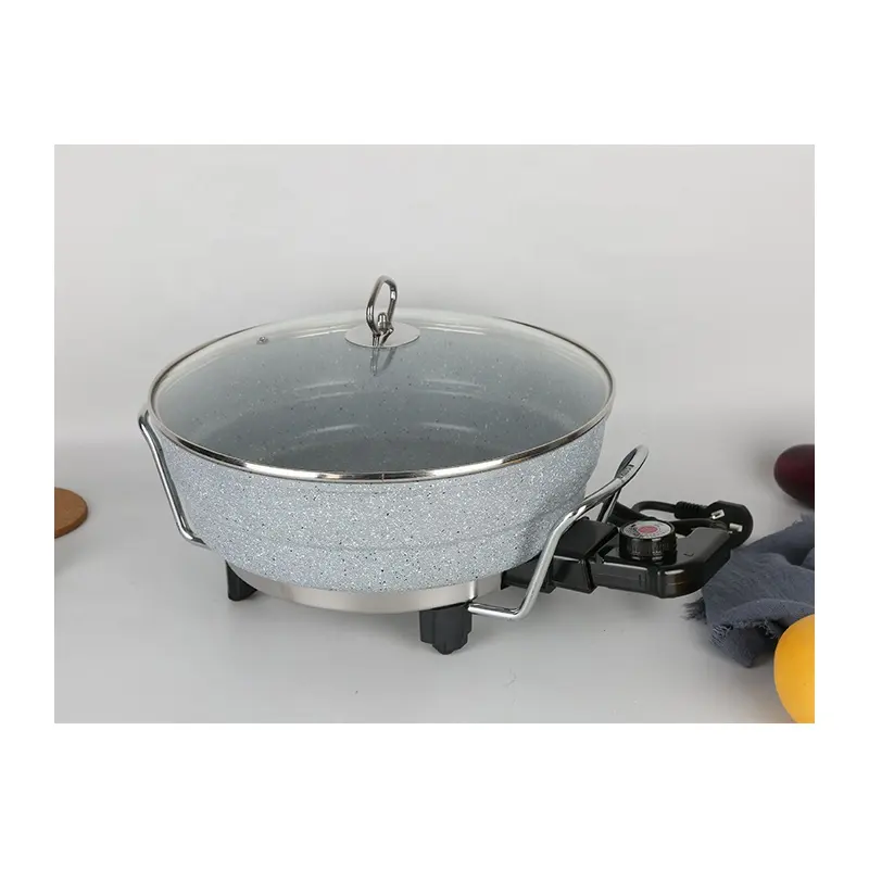Cheap 30cm Large Household Maifan Stone Electric Hot Pot with Binaural Handle