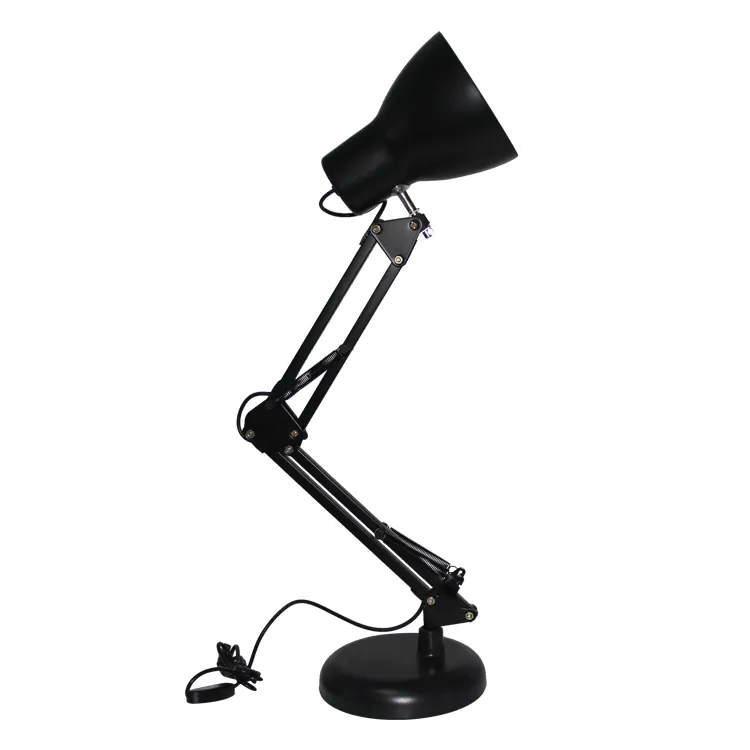 Европейский стиль, цвет черный металлический Регулируемый длинный поворотный кронштейн LED Настольная лампа Складная Настольная лампа для чтения настольная лампа