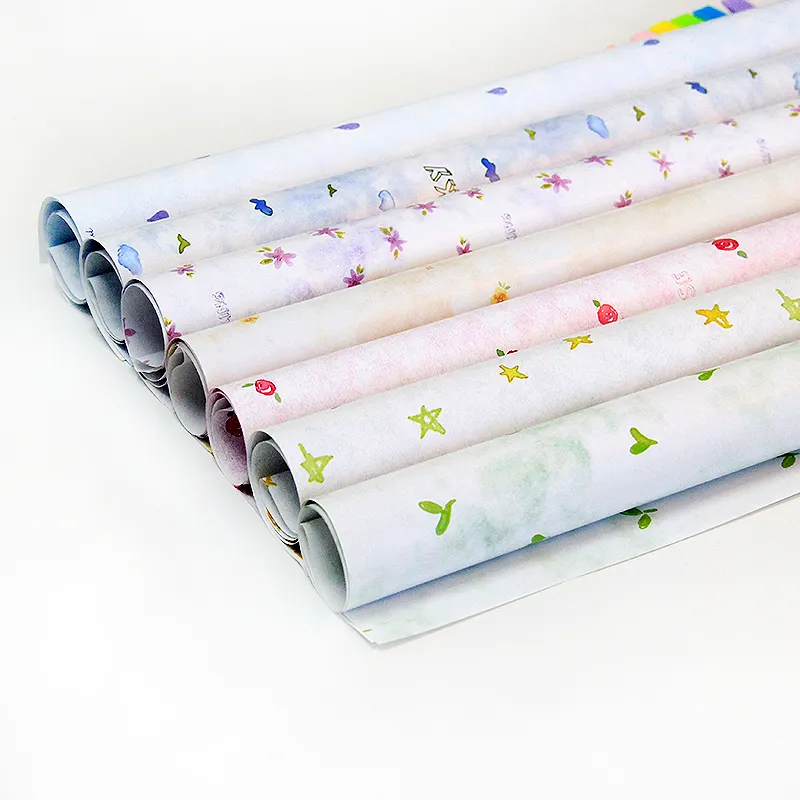 Unique design colorful packaging flower waterproof gift wrapping paper