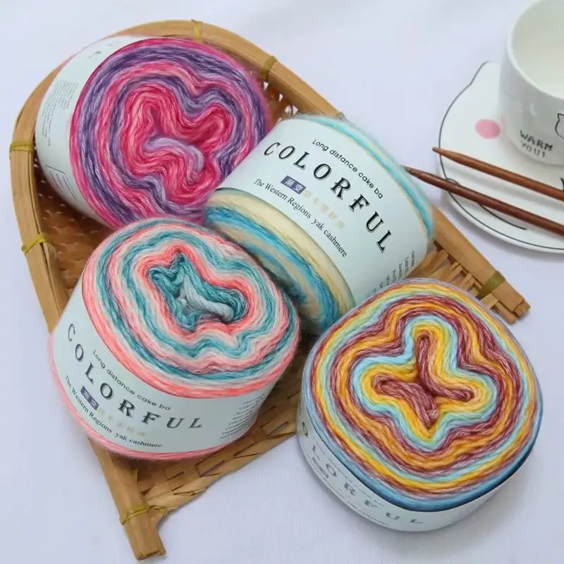New Mutation Spray Gradient Cake Yarn For Diy Crochet Shawl