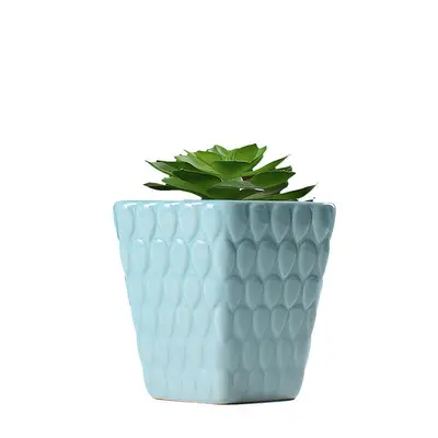 Best Seller Creative Fish Scale Ceramic Flower Pot Succulent Decorative Flower Pot