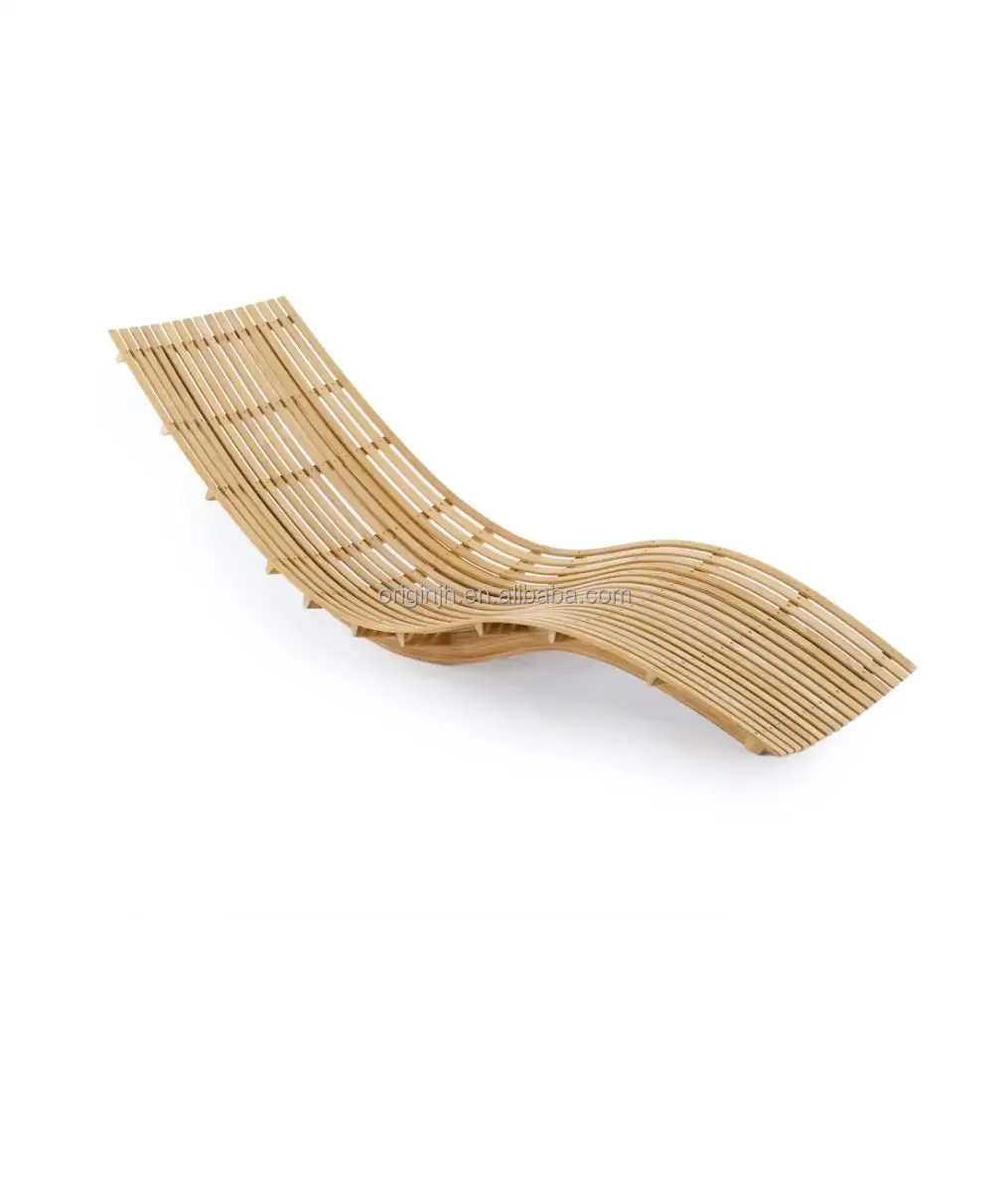 Новое поступление, S-образный деревянный Штабелируемый шезлонг для бассейна, современная уличная мебель из тика