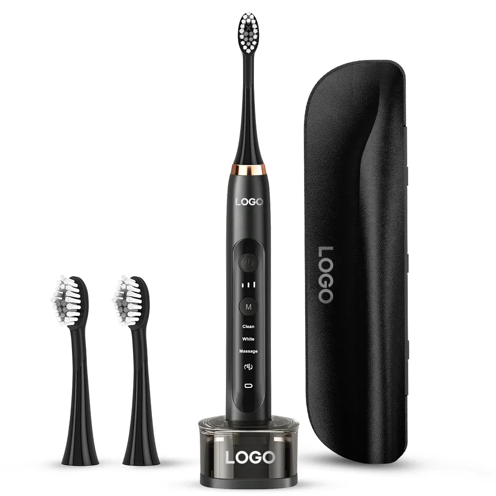 2023 Hot Selling BSCI Approved Private Label Rechargeable Adult Smart Sonic Electric Toothbrush Manufacturer with Travel Case