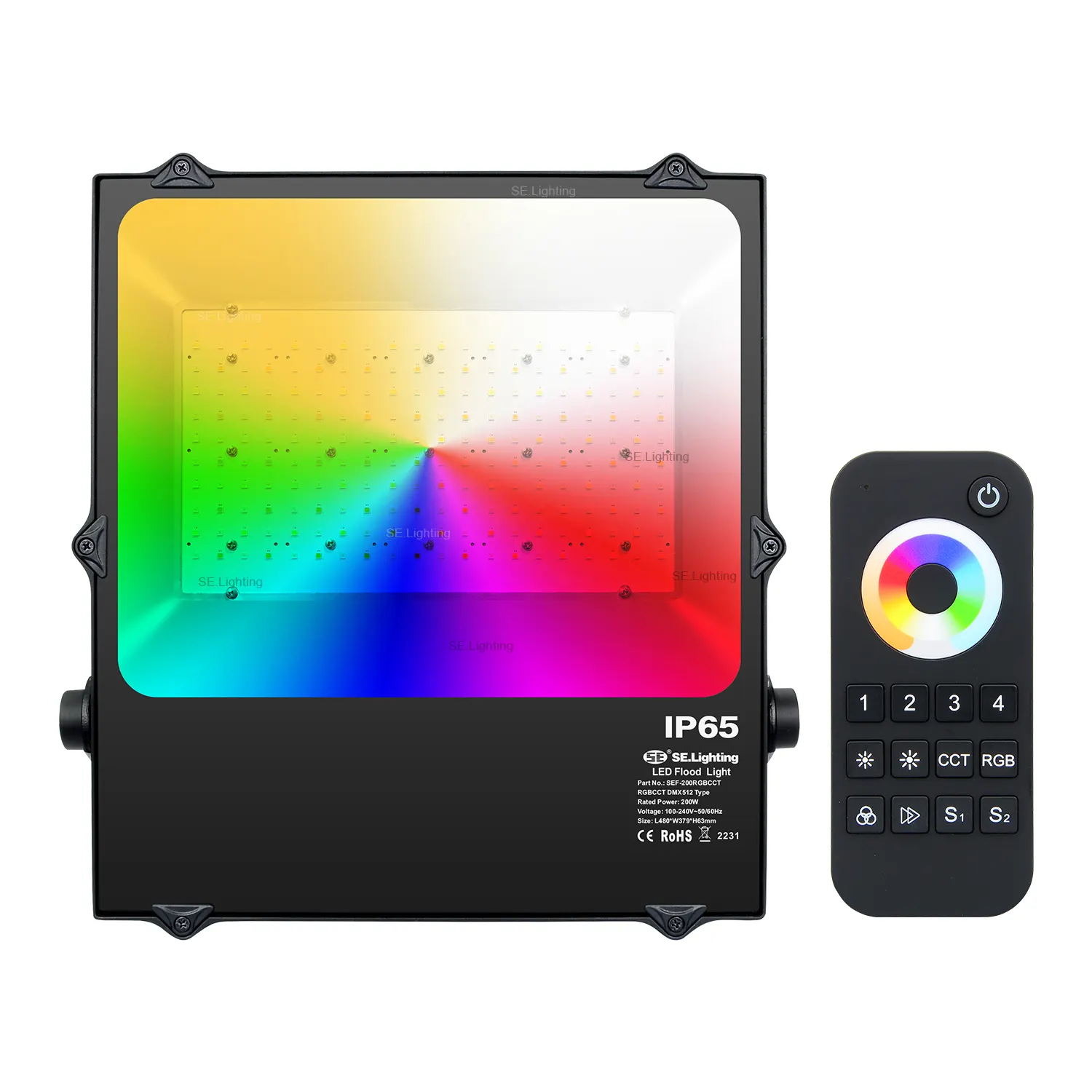 Уличный светодиодный прожектор DMX 512 CCT RGB RGBW RGB + CCT RGBCW IP65 100 Вт 150 Вт 200 Вт с 5-летней гарантией