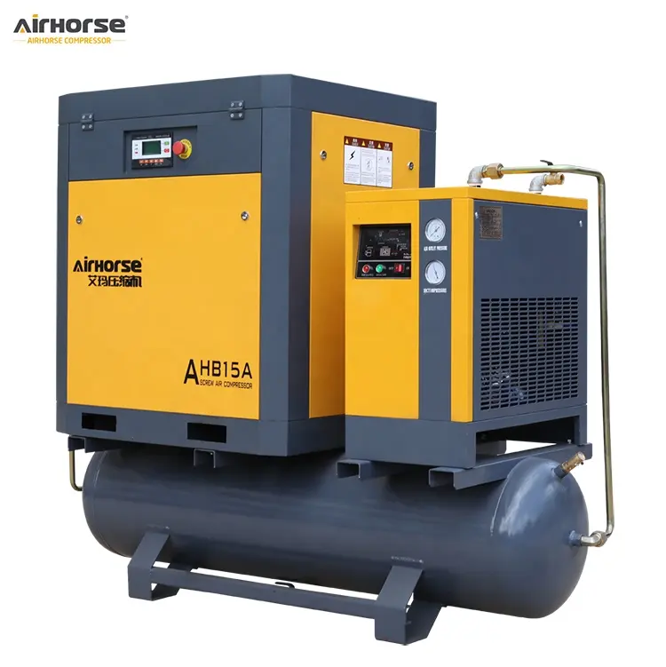 4kw 5.5kw 7.5kw 11kw 15kw Germany Technology Industrial Silent Rotary Screw Air Compressor With Dryer and Tank