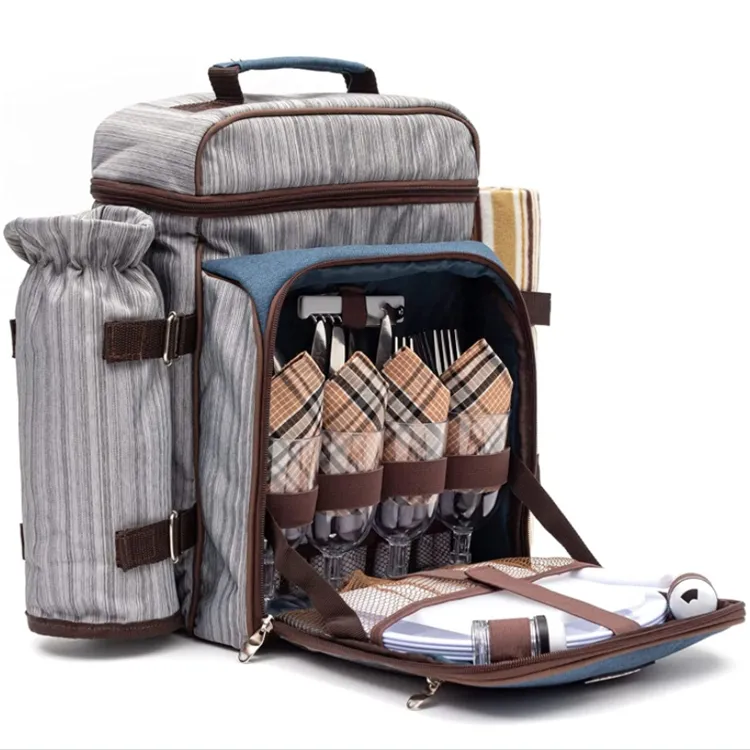 Удобный и экономичный рюкзак для пикника для кемпинга 4 человека на открытом воздухе обедают вместе сумки-холодильники водонепроницаемые