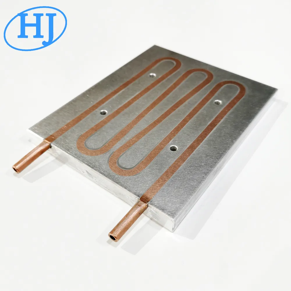 Liquid cooling plate embedded cooper tubes water cooling plate water cooling heatsink 120*12*150mm