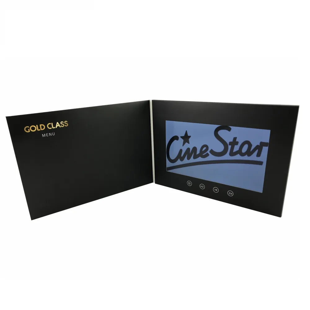 Video Lcd Greeting Card Professional Custom Greeting Video Advertising Brochure/Lcd Video Booklet /Lcd Video Brochure Card Art Paper With Hot Stamping