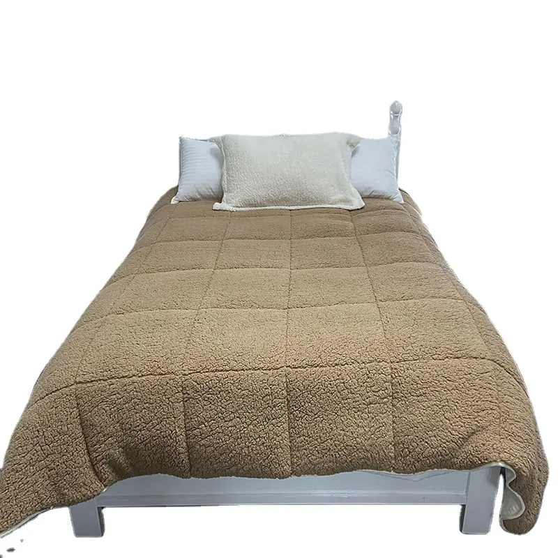 Домашнее мягкое двухстороннее теплое фланелевое одеяло королевского размера из полиэстера ягненка, зимнее одеяло
