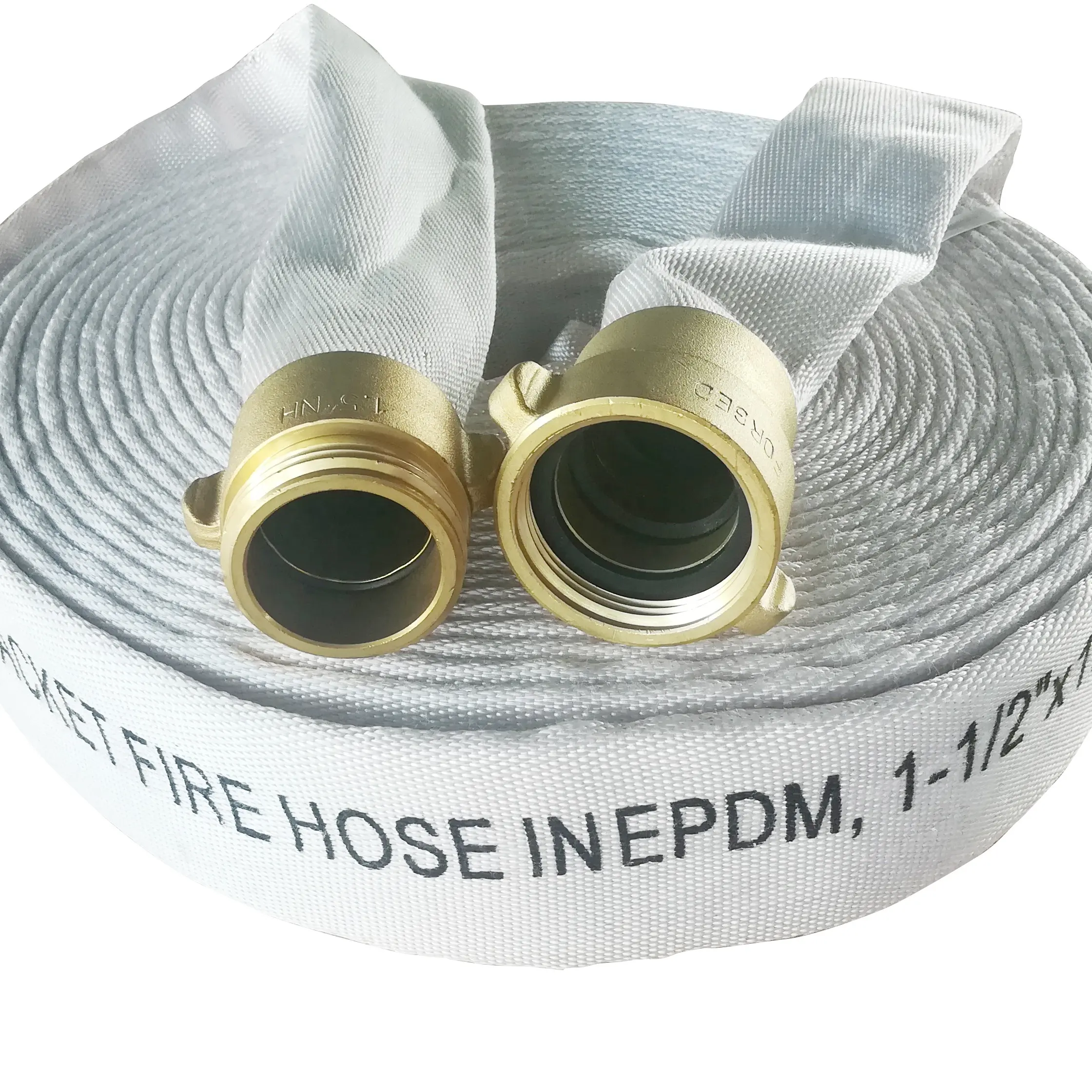 UL 1.5" inch SINGLE JACKET FIRE HOSE WITH NST BRASS COUPLING