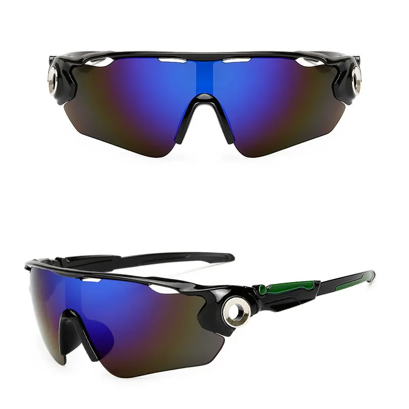 Bicycle One Piece Mirror Coating Uv400 Protection Sports Cycling polarize night vision Sunglasses