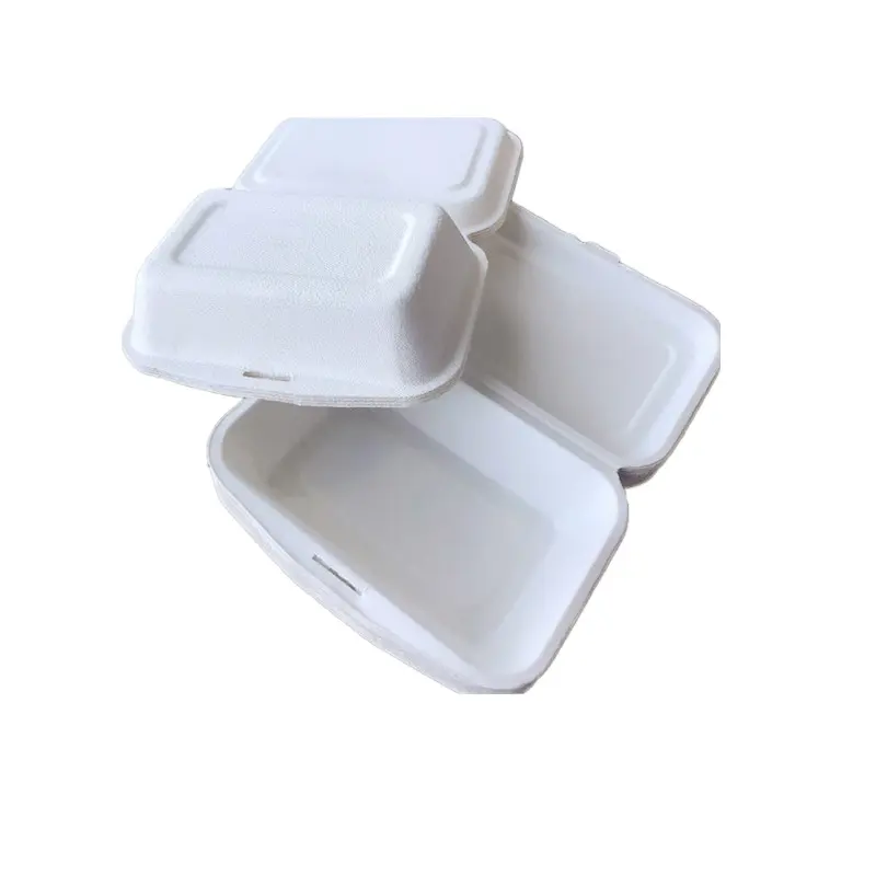 Eco-friendly Biodegradable Bagasse Rectangular Tray With Lid ,Other Paper Cutlery.