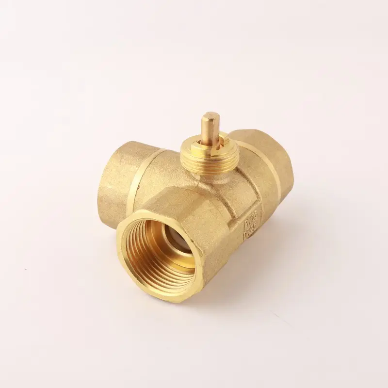 Electric brass DN25 three-way ball valve PN16