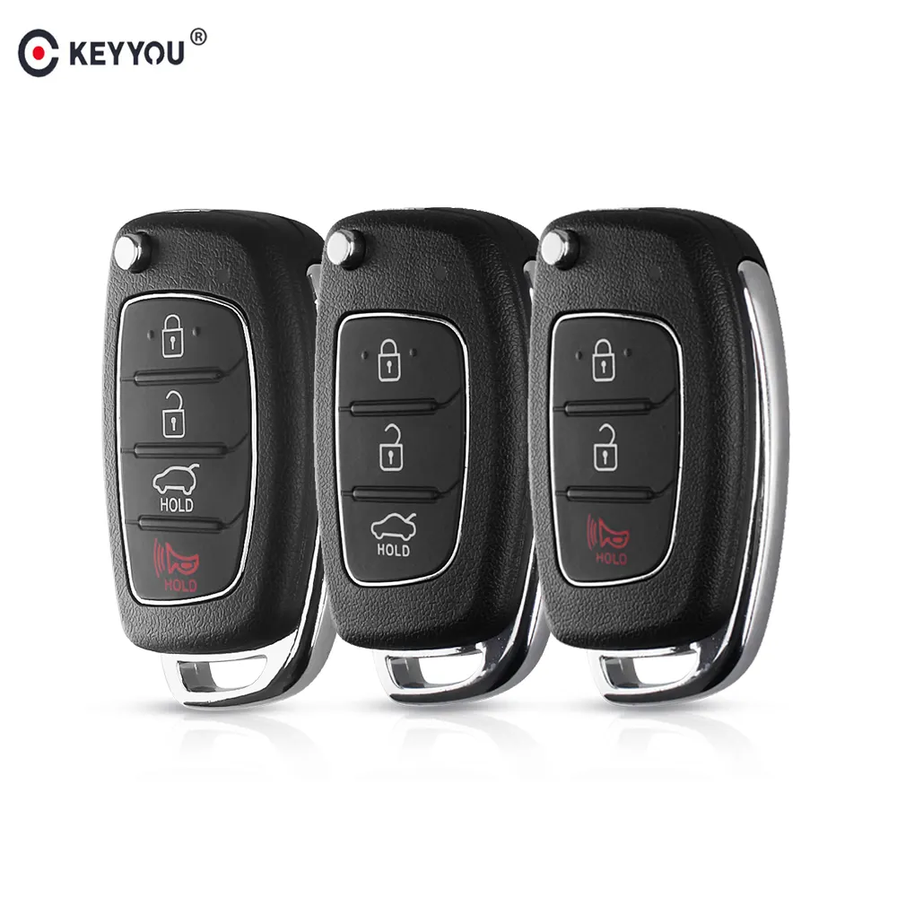 KEYYOU 3 Buttons Flip Folding Remote Key Shell Fob Key Case For Hyundai SANTA FE IX35 IX45 Accent I40