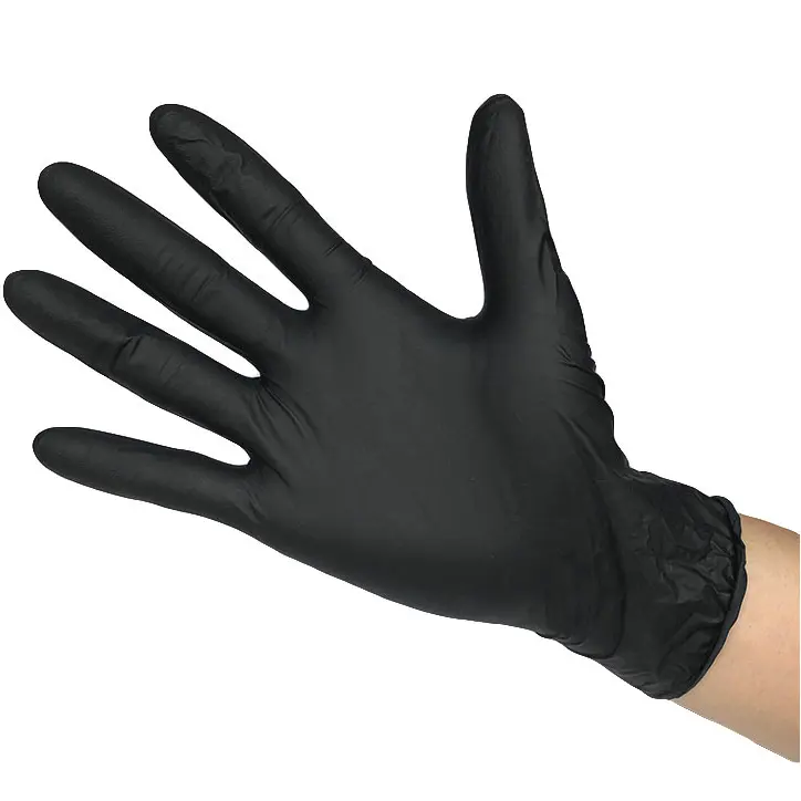 Manufacturer of black disposable powder free safety gloves laboratory high quality nitrile gloves