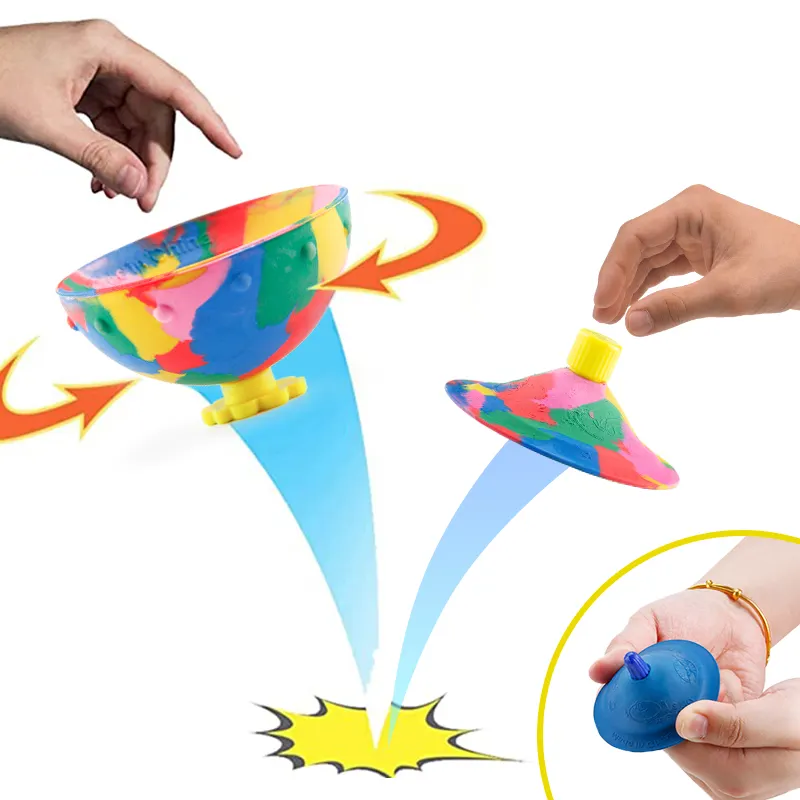 Novelty Squishy Fidget Toys Anti Stress Pop Up Jumping Half Ball Creativity Outdoor Sports Spinning Top Kids Rubber Bounce Toy