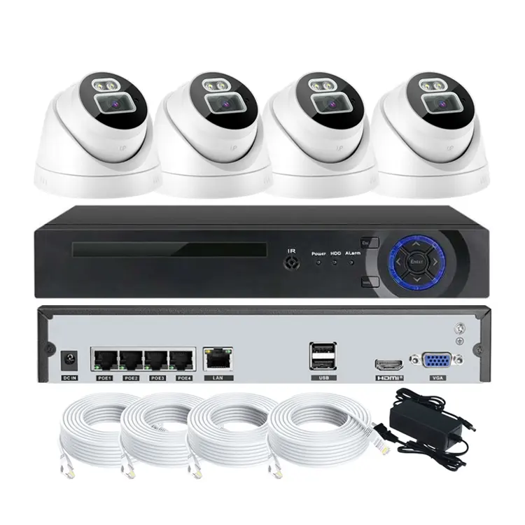 Заводская цена 4ch 8MP POE NVR комплект IP-камеры безопасности Nvr система сигнализации