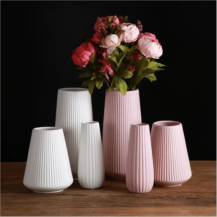Домашний декор, матовая глазурованная керамическая ваза в скандинавском стиле, оптовая продажа