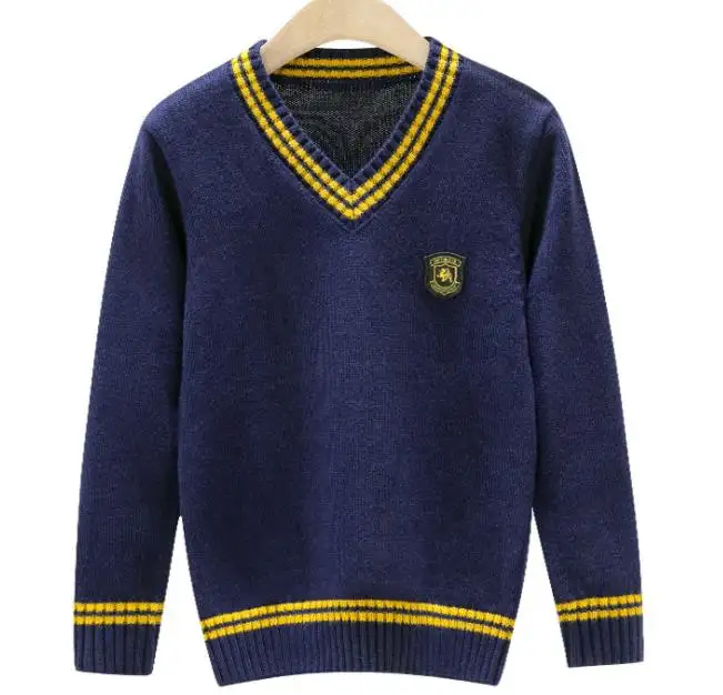 custom international primary school high school v-neck sweater school uniforms