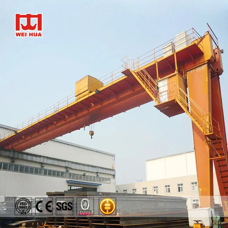 Outdoor Double Beam Girder Cantilever 20 Tons Semi Gantry Crane With Electric Trolley For Sale